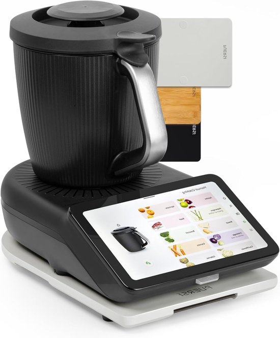 Sliding Board voor Thermomix TM7, 2e generatie, lichtgewicht bamboo rolbord met wielen - sneeuwwit, ideaal voor keuken gebruik en efficiënt koken