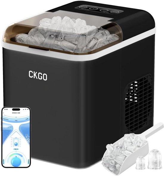 Slimme IJsblokjesmachine met App Bediening, Zelfreinigend, 15 kg/24u van HBBS.