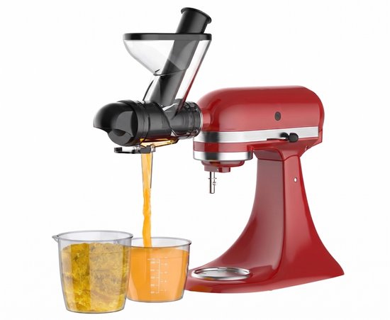 Slow Juicer Accessoire voor KitchenAid - Sapcentrifuge Opzetstuk - Voor Groenten en Fruit - Inclusief Sapbeker en Reinigingsborstel