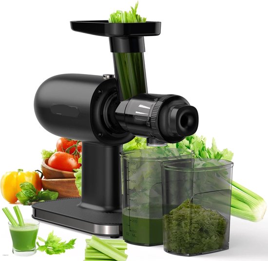 Slow Juicer - Cold Press - Slow Juicer - Slow Masticating Juicer Machine - met Omkeerfunctie - Hoge Sapopbrengst - Gemakkelijk Schoon te Borstelen & Stil van Merkloos