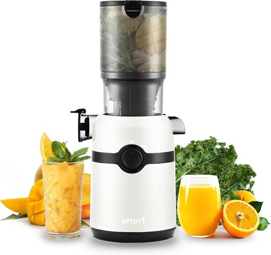Slow Juicer - Fruitpers Groentejuicer - Gezonde Sappen Maken - 108 mm XL Opening - 1 Liter - Wit