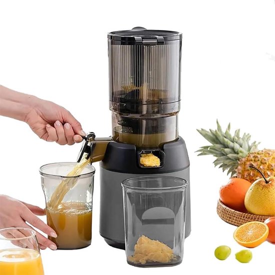 Slow Juicer - Koude pers sapcentrifuge - Gezond sap maken - Grote voergoot - 13 cm - Zwart van Merkloos