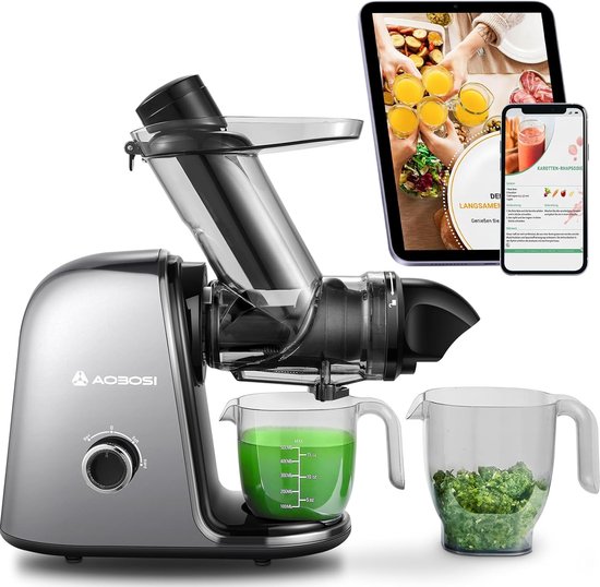 Slow Juicer met 2 Snelheidsniveaus en Omkeerfunctie voor Groenten en Fruit van Merkloos