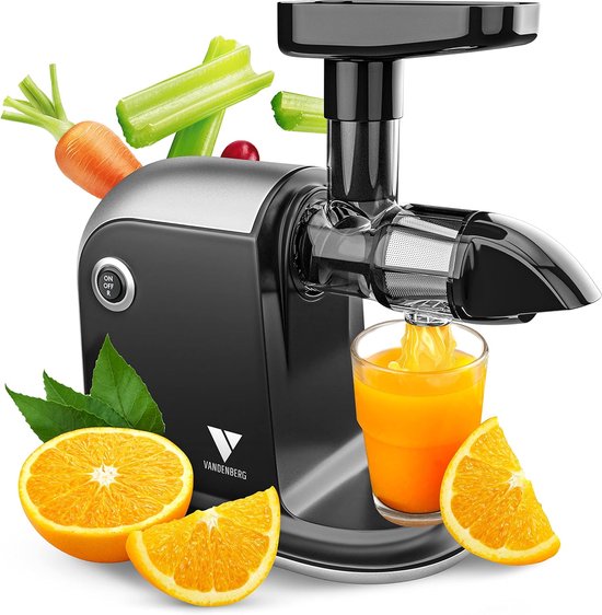 Slow Juicer Sapcentrifuge 150W – Elektrische Groente- en Fruitpers met Vitaminebehoud – Koude Persing Sapmachine met Omkeerfunctie – Inclusief Reinigingsborstel – BPA-vrij