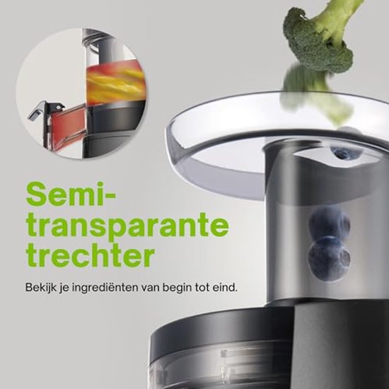 Slow Juicer voor Koud Persen - Efficiënt Sap & IJs Machine met Halftransparante Trechter