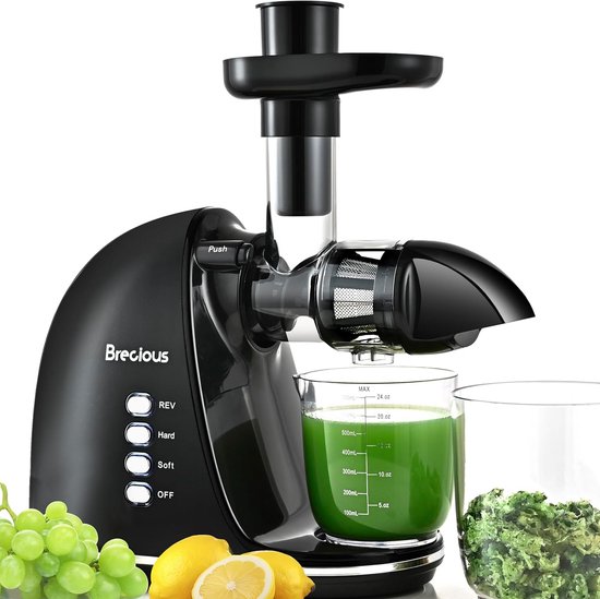 Slow Masticating Huishoud Juicer met 2 Snelheidsmodi Zwart van Merkloos