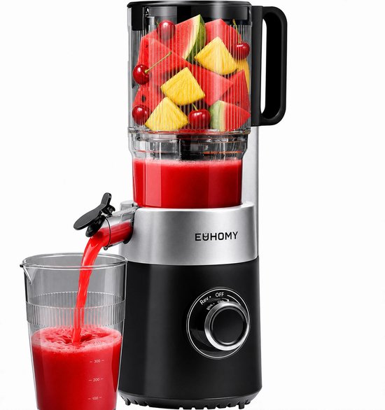 Slowjuicer 220W - 135 mm XXL Vulopening - 1,8L Sapcontainer - Stil <60 dB - Triple Filtersysteem