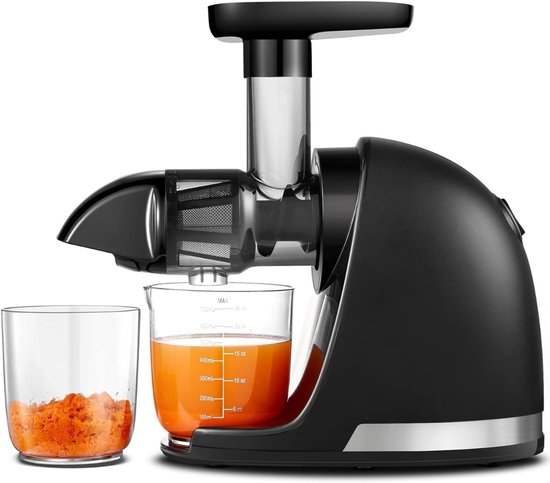 Slowjuicer - Juicer - Sapcentrifuge - Groenten en Fruitpers - 700ml - Met Pulpreservoir - Juice Maker - Zwart