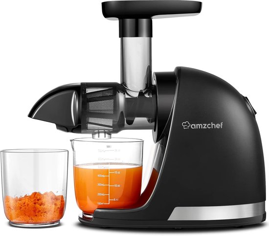 Slowjuicer – Koude Pers Sapcentrifuge – BPA-vrij – Hoge Sapopbrengst – Stille Motor – 240W – Zwart
