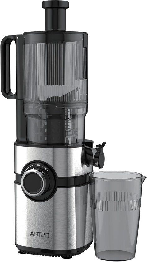 Slowjuicer - Koudpers sapmachine - Gezond sap maken - Brede invoertrechter - 1.3 Liter - Zwart
