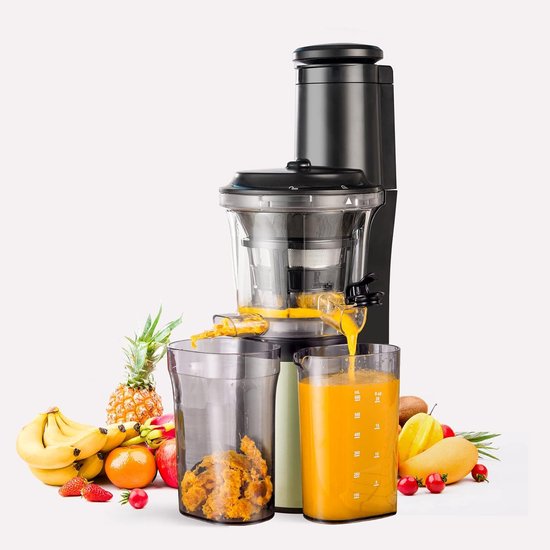 Slowjuicer met Brede Voedingsschacht voor Fruit en Groenten - Behoudt Vitaminen van Merkloos