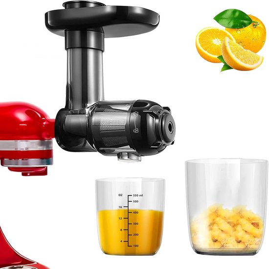 Slowjuicer Opzetstuk voor Keukenmachine - Koud Persen voor Gezond Groente- en Fruitsap