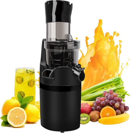 Slowjuicer - Sapcentrifuge - Brede invoertrechter - Voor Groente en Fruit - 600 ml - 200 Watt - Met Reinigingsborstel van Ruby vence