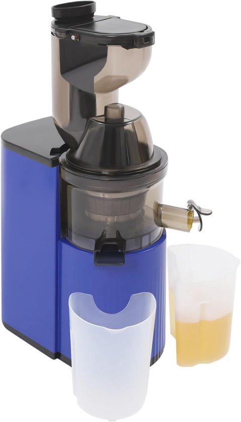 Slowjuicer - Sapcentrifuge - Gezond sap maken - 985% sapopbrengst - 8 cm vulopening - Blauw