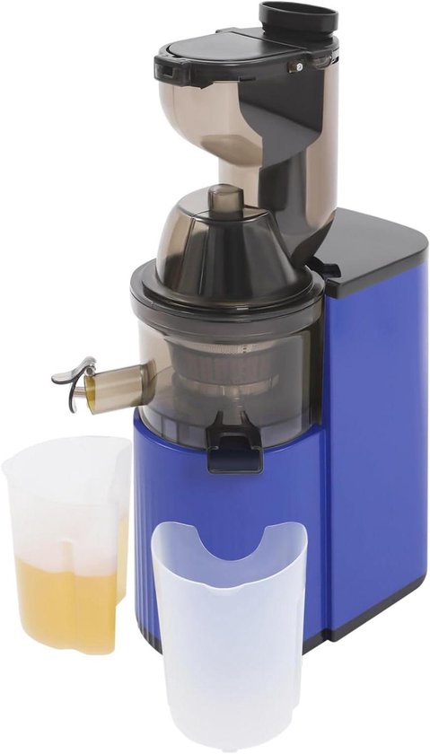 Slowjuicer - Sapcentrifuge - Gezond sap maken - 985% sapopbrengst - XXL vulbuis 8cm - Blauw