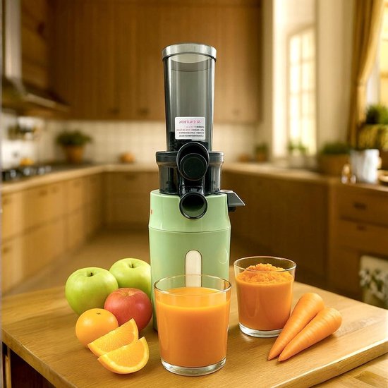 Slowjuicer - Sapcentrifuge - Gezond sap maken - Enkele vijzel - N.v.t. - Zwart