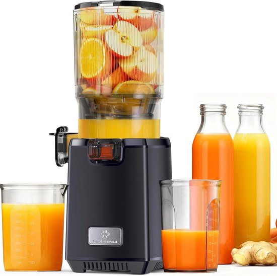 Slowjuicer - Sapcentrifuge - Gezond sap maken - Hoge sapopbrengst - Compact formaat - Zwart