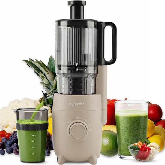 Slowjuicer - Sapcentrifuge - Gezond Sap Maken - XL Invoer XXL Sap - 220 Watt - Beige van Merkloos