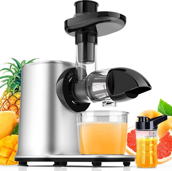 Slowjuicer - Sapcentrifuge - Groente en Fruit - 2 Snelheden - Omkeerfunctie - Slow Juicer - Sapkan & Reinigingsborstel van Merkloos