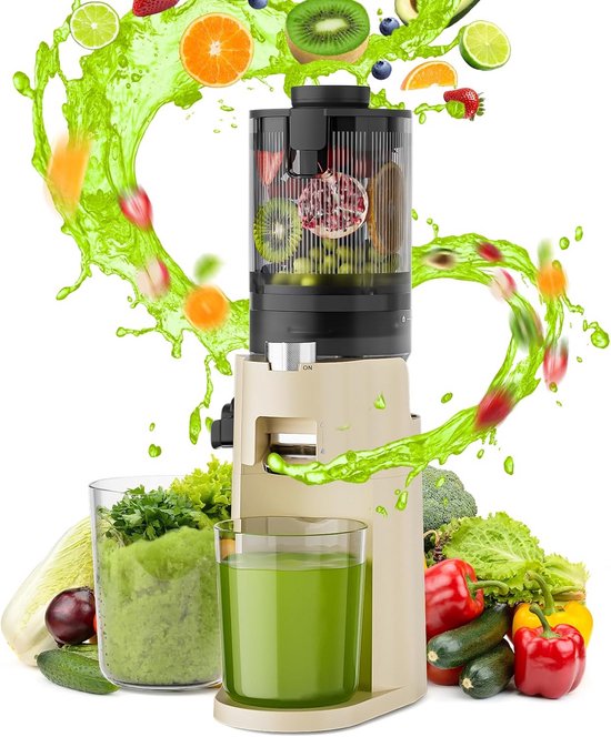 Slowjuicer voor Hele Vruchten en Groenten - Koudgeperst Sap van Merkloos