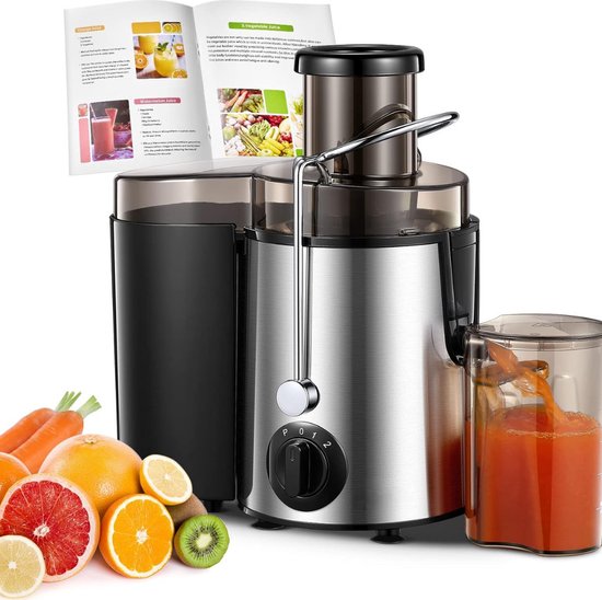Slowjuicer XL - 1.6L Pulp Opvangen - 6,5CM Toevoer Voor Hele Vruchten - Sapcentrifuge - Groenten En Fruitpers - Multi Juicer Machine - Sinaasappelpers - Electrisch van De Cook Expert.
