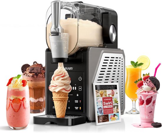 Slush Machine 2,5 Liter - Ijsmachine en Slushie Maker voor Thuis - Frozen Drink Maker met LED Display, 6 Programma’s en Automatische Reiniging - Voor Slush, IJs, Frappés en Milkshakes