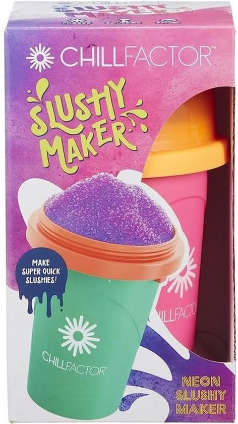Slush-machine in Neon Pink met herbruikbare beker en rietje van Merkloos