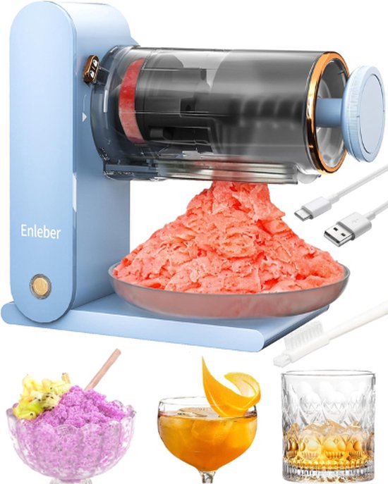 Slush Puppy Maker – Slush Puppy Machine – Elektrische Slush Maker – Slushy – Crunched Ice – Ijsmachine – Smoothies – Blauw van Gadgy