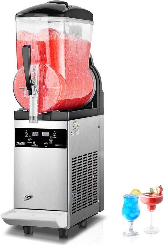 Slushiemachine – IJsdrankjesmaker – Smoothiemachine – Cocktailmachine – 12 Liter Capaciteit – Slush Machine - Temperatuurregeling – Roestvrijstalen Behuizing van Merkloos