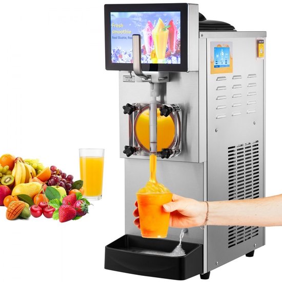 Slushmachine - Commerciële Granitamachine - Capaciteit 8 L - Doorvoer 17–23 L/uur - Vermogen 1200 W - Materiaal Roestvrij Staal - Afmetingen 63,5×29×86 cm van Merkloos