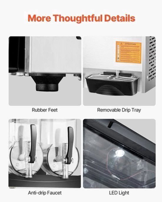 Slushy Machine – Slushmachine – IJsmachine – Frozen Drink Maker – Dubbele Tanks 1x3L – Instelbare Temperatuur