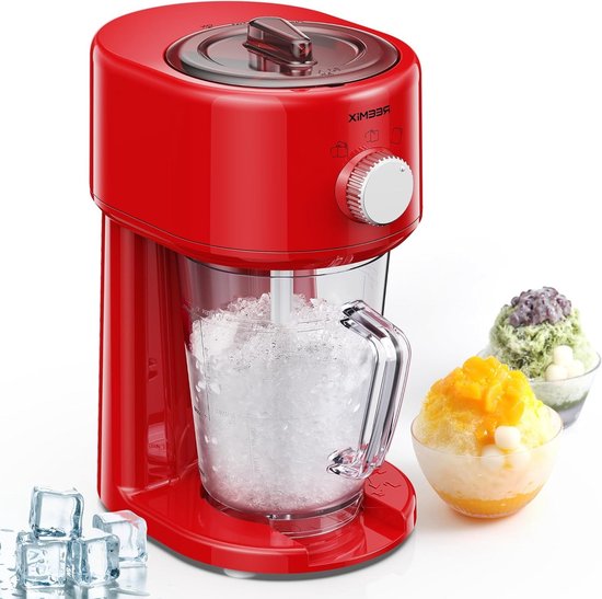 Slushy Maker voor IJs, IJsvermaler met 3 Instellingen voor Grof en Fijn IJs, Roestvrijstalen Messen en Veiligheidsvergrendeling van Merkloos