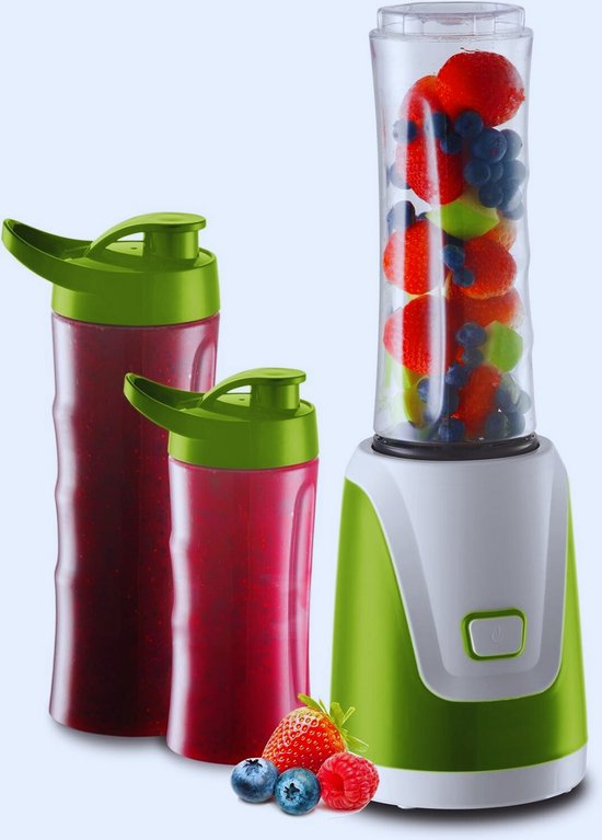 SM3365 Smoothie Maker – Krachtige Blender Voor Gezonde Shakes | Wit/Groen | 0.6L | 300W van Merkloos