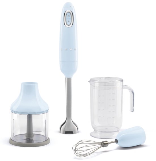 SMEG HBF03PBEU Staafmixer met Accessoires - 700W - Hakmolen, Garde & 1,4L Maatbeker - Variabele Snelheid & Turbofunctie - FlowBlend - '50s Style - Pastelblauw