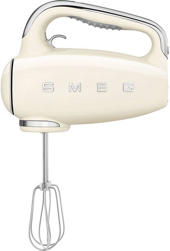 SMEG HMF01CREU Handmixer - 250W - 9 Snelheden - Turbofunctie - LED Display - Inclusief 6 RVS Gardes & Deeghaken - '50s Style - Crème van SMEG