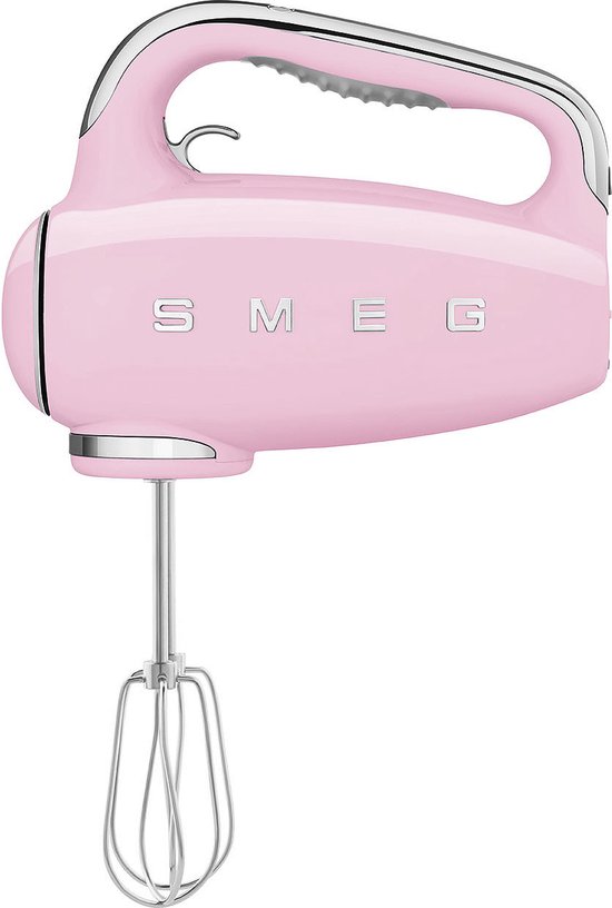 SMEG HMF01PKEU Handmixer - 250W - 9 Snelheden - Turbofunctie - LED Display - Inclusief 6 RVS Gardes & Deeghaken - '50s Style - Roze van SMEG