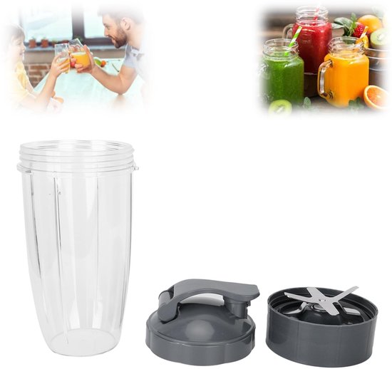 SMOAKEZ- Blenderbeker 32OZ - Vervangende Onderdelen - Clamshell Flip-deksel - Juicer Accessoire - Blender Toebehoren - BPA-vrij en Roestvrij Staal - Juicerbeker