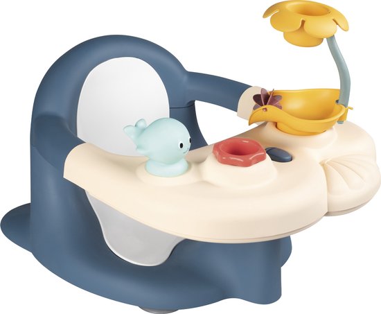 Smoby - Little Smoby - Baby Bath Time - Badspeelgoed - babybadzitje met tablet uitgerust met speelse activiteiten: 1 walvissproeier, 1 schoepenrad, 1 waterbloem en 1 beker van Smoby