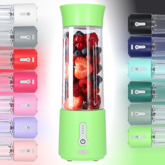 Smoothie Maker Blender To Go - Blender voor Smoothies - Gezond Onderweg - USB-C Oplaadbaar - 500ml - Licht Groen van Blendin™