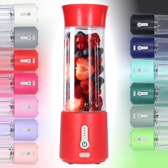 Smoothie Maker Blender To Go - Blender voor Smoothies - Gezond Onderweg - USB-C Oplaadbaar - 500ml - Rood van De merknaam is: MOA.