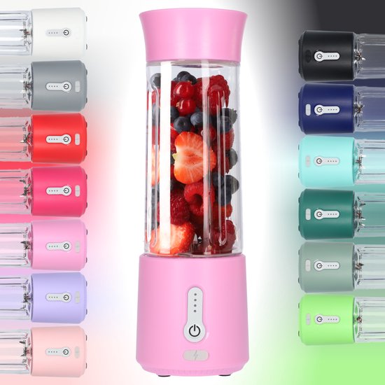 Smoothie Maker Blender To Go - Blender voor Smoothies - Gezond Onderweg - USB-C Oplaadbaar - 500ml - Roze van MOA