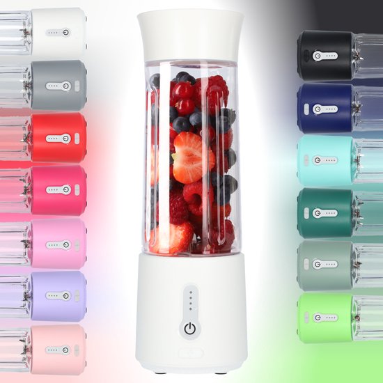 Smoothie Maker Blender To Go - Blender voor Smoothies - Gezond Onderweg - USB-C Oplaadbaar - 500ml - Wit van MOA
