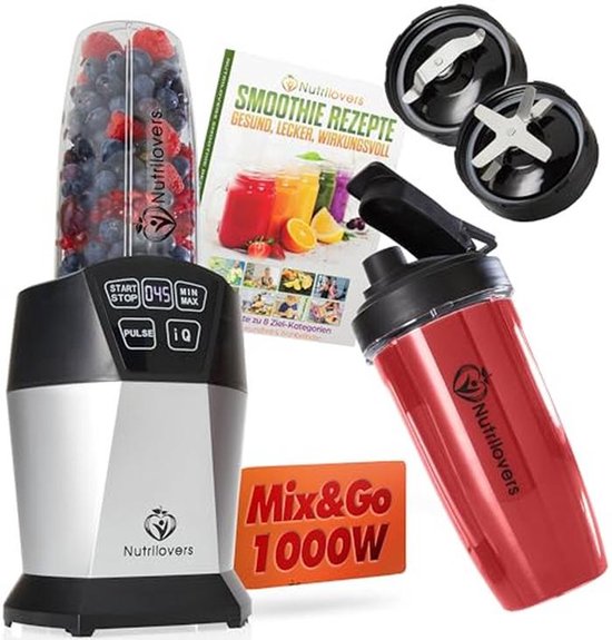 Smoothie Maker Mix & Go 1000 Watt Mini Mixer met Auto-IQ en BPA-vrij van Merkloos