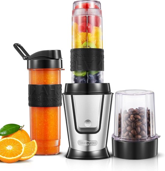 Smoothie Maker - Mixer - Gezonde Drankjes Maken - Krachtige 500W Motor - 2 Flessen 570ml - Roestvrij Staal