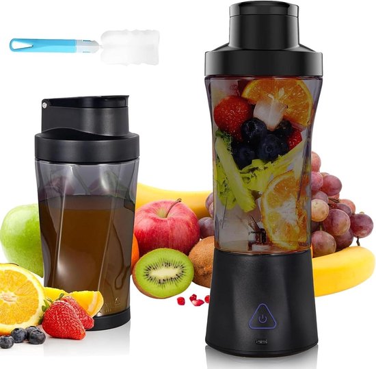 Smoothie Maker - Portable Blender - Onderweg Drankjes Maken - 6 Scherpe Bladen - 700ml Capaciteit - Zwart