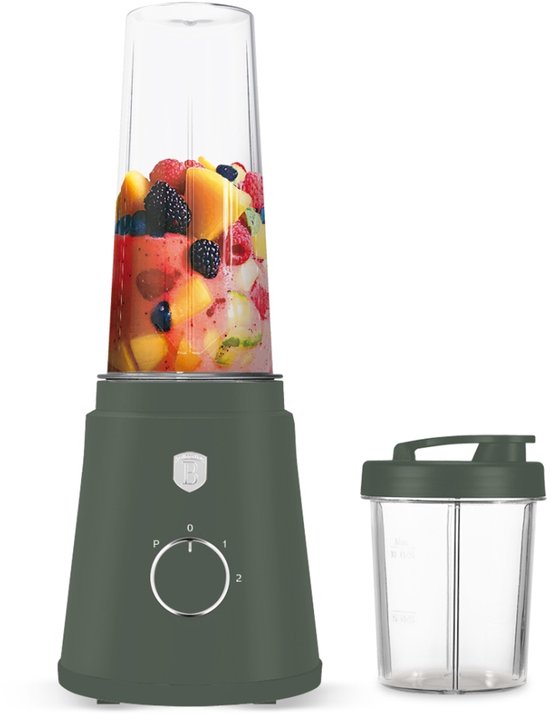 Smoothiemaker met fles uit de Matte Green-collectie van BerlingerHaus