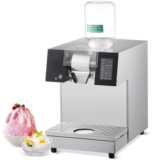 Sneeuwvlok-ijsmachine - Commercieel - 240 kg/24u Productie - RVS Constructie - Touchscreen LCD - Vloeistofkoelsysteem - Voor Sneeuwkegels en Schaafijs - Elektrisch van Merkloos