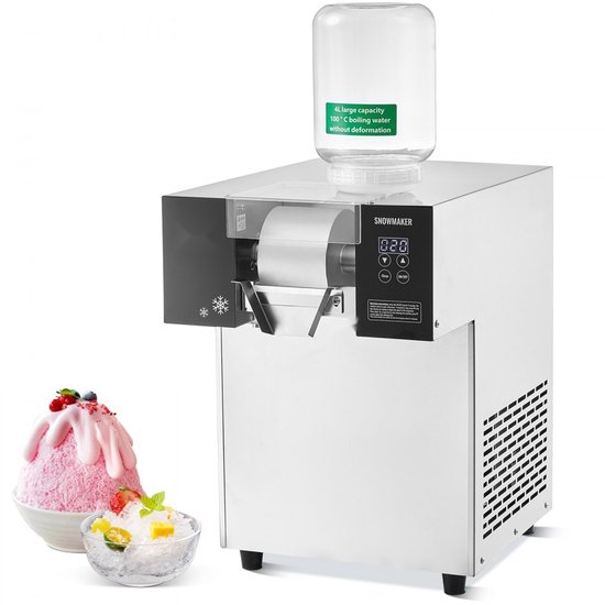 Sneeuwvlok-ijsmachine - Commerciële Schaafijsmachine - Capaciteit 180 kg/dag - RVS Mes - Luchtgekoeld Systeem - Touchscreen Bedieningspaneel - Sneeuwkegelmaker van Merkloos