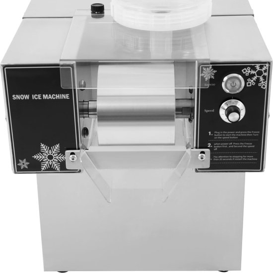Sneeuwvlokken Ijsmachine - Softijsmachine Smoothie Maker - Commercieel Gebruik - Krachtige Luchtkoeling - 29x48.5x34 cm - Zilver Zwart