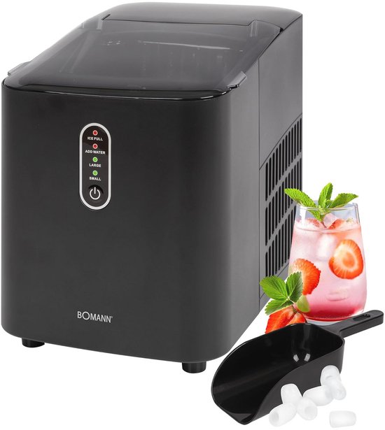Snelle productie-ijsmachine voor ijsblokjes - IJsblokjes in 10 minuten - Tot 10 kg ijs per dag - Met 2 ijsblokjesgroottes en 1,1 l watertank van HENDI